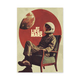 Astronaut Mars Retro Wall Art – Surreal Sci-Fi Chair Scene