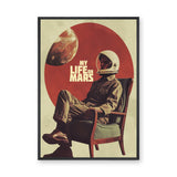 Astronaut Mars Retro Wall Art – Surreal Sci-Fi Chair Scene