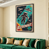 Astronaut Retro Pop-Art Wall Art – Vintage Sci-Fi Space Poster Design