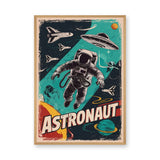 Astronaut Retro Pop-Art Wall Art – Vintage Sci-Fi Space Poster Design