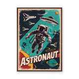 Astronaut Retro Pop-Art Wall Art – Vintage Sci-Fi Space Poster Design
