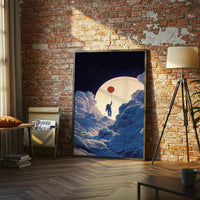 Astronaut with Balloon and Moon Aesthetic Wall Décor Print