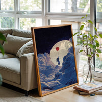 Astronaut with Balloon and Moon Aesthetic Wall Décor Print