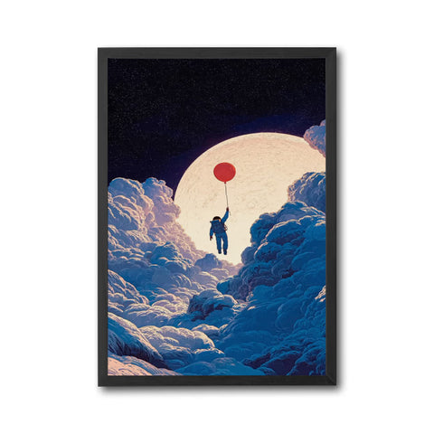 Astronaut with Balloon and Moon Aesthetic Wall Décor Print
