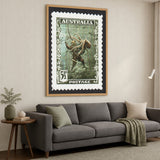 Australia Diver Stamp Vintage Wall Art – Retro Postage Octopus Print