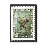 Australia Diver Stamp Vintage Wall Art – Retro Postage Octopus Print