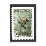 Australia Diver Stamp Vintage Wall Art – Retro Postage Octopus Print