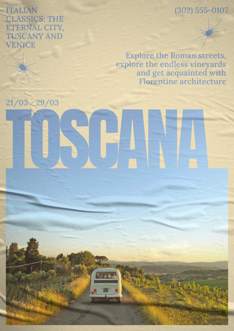 Toscana Travel Décor Poster Heritage Wall Décor – Italian Classics Rome Tuscany Venice Print