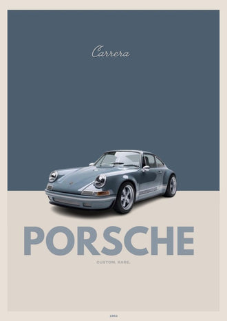 Carrera Porsche Custom Rare 1963 Heritage Car Décor Poster Wall Print