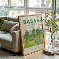 Babar le petit éléphant Retro Print | Iconic French Children's Wall Print