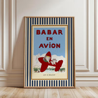 Babar the Elephant Nursery Illustration Retro Kids Decor Quote Art Gender Neutral Baby Wall Print