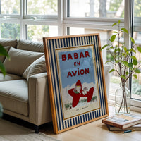 Babar the Elephant Nursery Illustration Retro Kids Decor Quote Art Gender Neutral Baby Wall Print