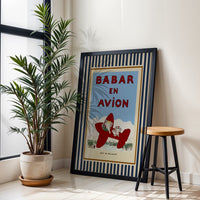 Babar the Elephant Nursery Illustration Retro Kids Decor Quote Art Gender Neutral Baby Wall Print