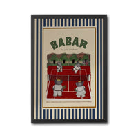 Babar the Elephant Tennis Nursery Illustration Retro Kids Decor Gender Neutral Baby Wall Décor Poster Décor Print