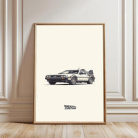 Back to the Future DeLorean Retro Décor Poster – Timeless Movie Car Home Wall Décor