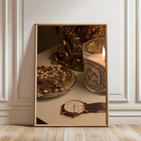BAIES Diptyque Candle and Luxury Jewelry Aesthetic Wall Décor Poster