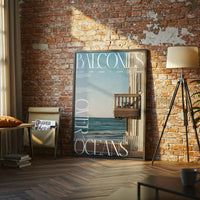 Balcones Over Oceans Quote Home Art Wall Poster – Aesthetic Ocean Balcony Serenity Print