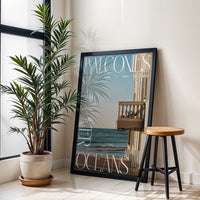 Balcones Over Oceans Quote Home Art Wall Poster – Aesthetic Ocean Balcony Serenity Print