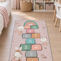 Ballerina Hopscotch Kids Area Rug in a nursery