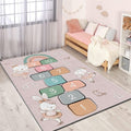 Ballerina Hopscotch Kids Area Rug in a nursery