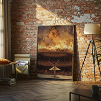 Ballerina in Theater with Fire Aesthetic Wall Décor Poster Print