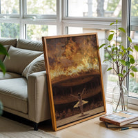Ballerina in Theater with Fire Aesthetic Wall Décor Poster Print