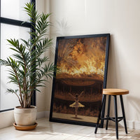 Ballerina in Theater with Fire Aesthetic Wall Décor Poster Print