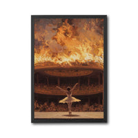 Ballerina in Theater with Fire Aesthetic Wall Décor Poster Print