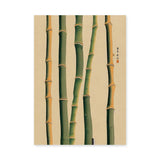 Bamboo Botanical Traditional Wall Art – Green Stalk Study on Beige