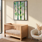 Bamboo Botanical Wall Art – Ornate Green Patterned Leaves
