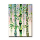 Bamboo Botanical Wall Art – Ornate Green Patterned Leaves