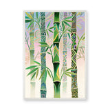 Bamboo Botanical Wall Art – Ornate Green Patterned Leaves