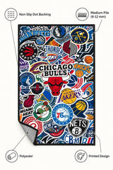 Basketball Collage Modern Kids Rug – features