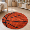 Basketball Kids Round Rug in a nursery