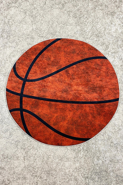 Basketball Kids Round Rug