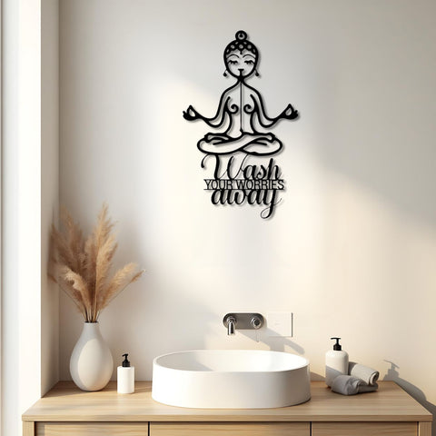 Wash Your Worries Away Bathroom Metal Wall Art