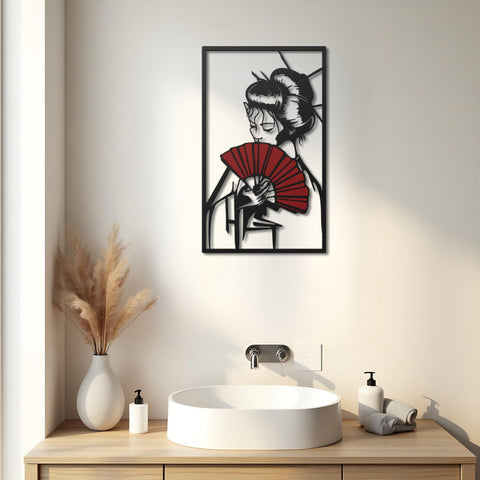 Geisha Girl Metal Wall Art