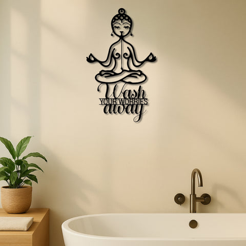 Wash Your Worries Away Bathroom Metal Wall Art