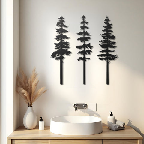 Forest Decor Pine Tree Metal Wall Art