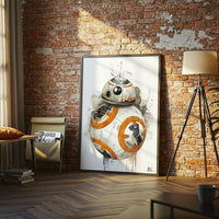 BB-8 Robot Aesthetic Wall Décor Wall Poster | Futuristic Droid Illustration Print