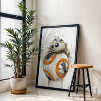 BB-8 Robot Aesthetic Wall Décor Wall Poster | Futuristic Droid Illustration Print