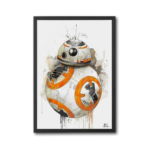 BB-8 Robot Aesthetic Wall Décor Wall Poster | Futuristic Droid Illustration Print