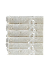 Beaded Lace Cotton Hand Towel Set of 3 – Ecru