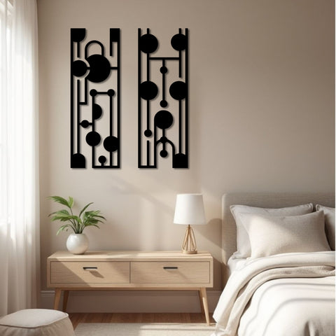 Elegant Mid Century Metal Wall Art Set Of 2