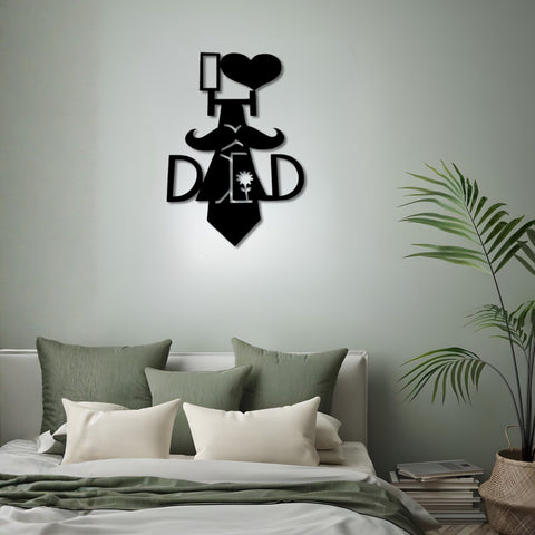 I Love Dad Metal Wall Art