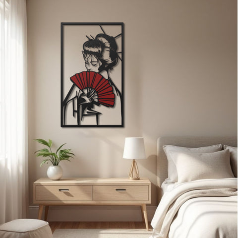 Geisha Girl Metal Wall Art