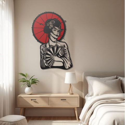 Japanese Geisha Metal Wall Art