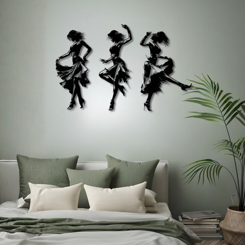 Elegant Flamenco Dancers Metal Wall Art