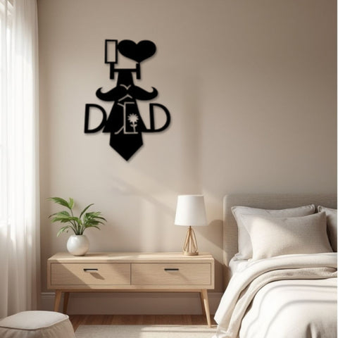 I Love Dad Metal Wall Art