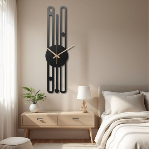 Modern Design Long Metal Wall Clock